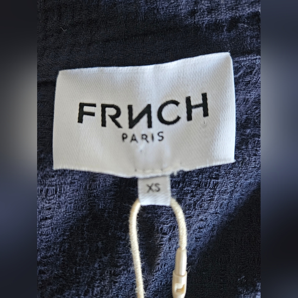FRNCH Paris Midi Dress Womens XS Marine Blue NWT - Picture 7 of 10